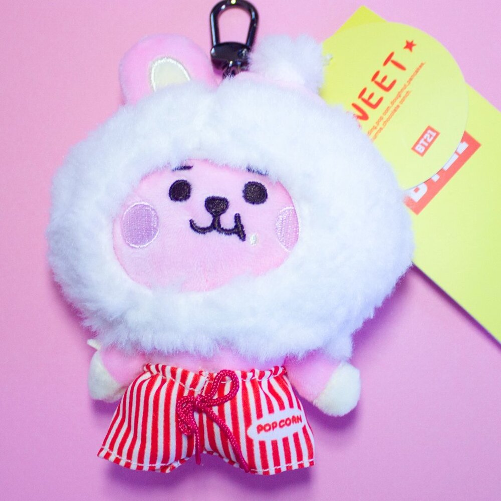 BTS BT21 COOKY Popcorn Sweet Plushie Keyring Keychain Jungkook JK